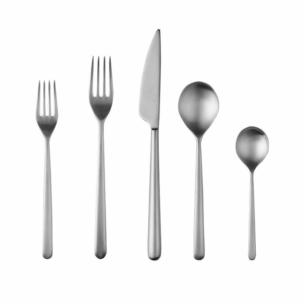 NEW POTTERY BARN 20 Piece Set Mepra Linea Flatware Satin 6111